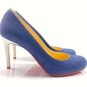 Christian Louboutin Simple Pump 85 Denim Heels 37